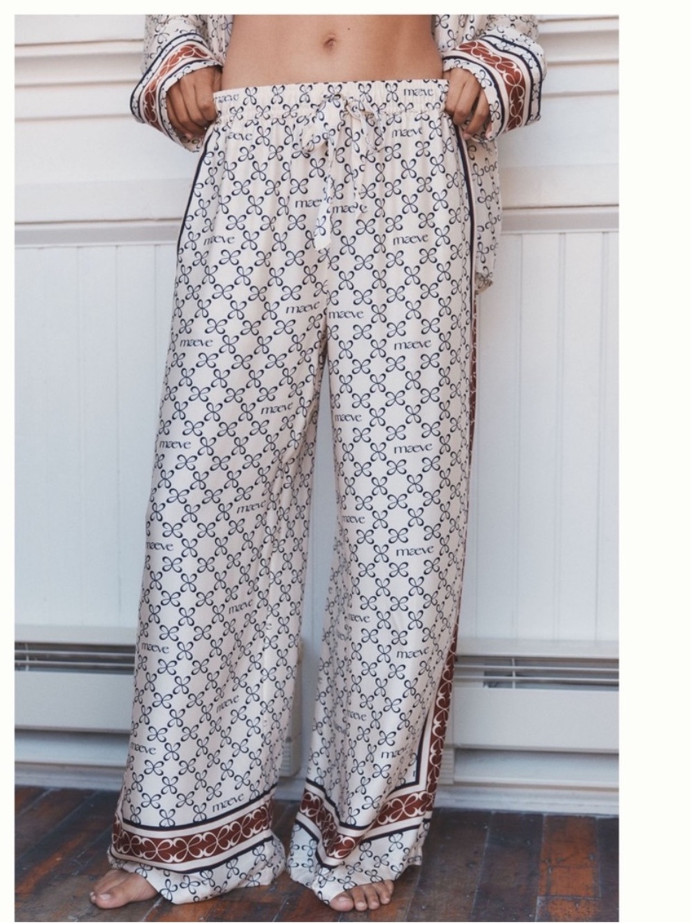 Maeve Silken Wide-Leg Pajama Pants - Picture 2 of 3
